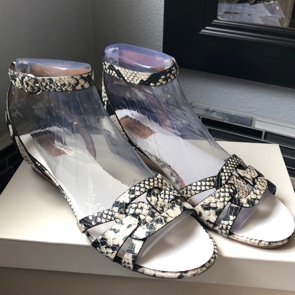 snakeskin flat heels size 8.5M